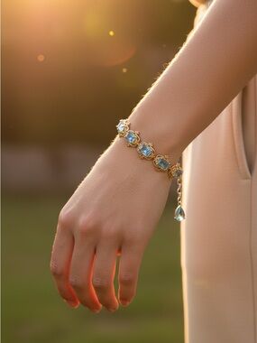 Chuck Clemency STS Blue Topaz Sterling Silver Bracelet